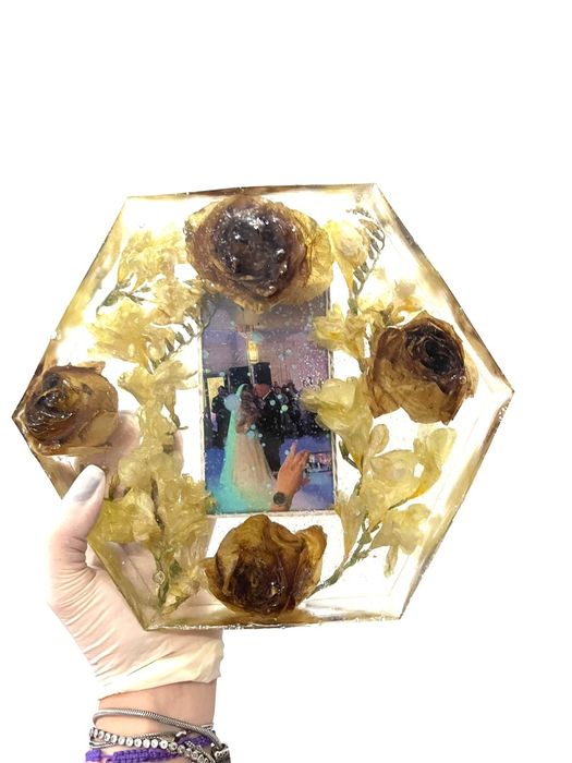 Conservare buchet mireasa in rasina epoxidica