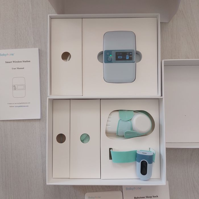 Умен Бебешки Чорап Монитор Babytone Sleep Sock+ | Пулс, Кислород, Сън (С Базова Станция)