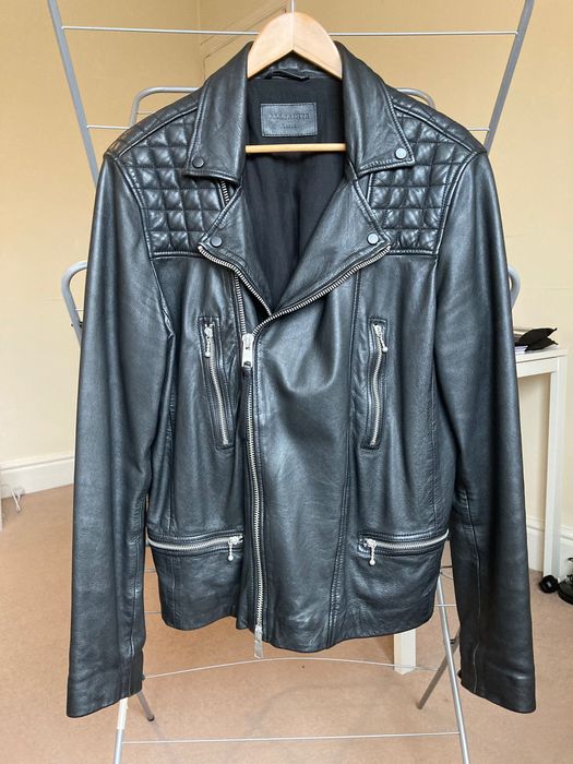 AllSaints Conroy Leather Biker Jacket ML058F - Ink Navy - естествена кожа