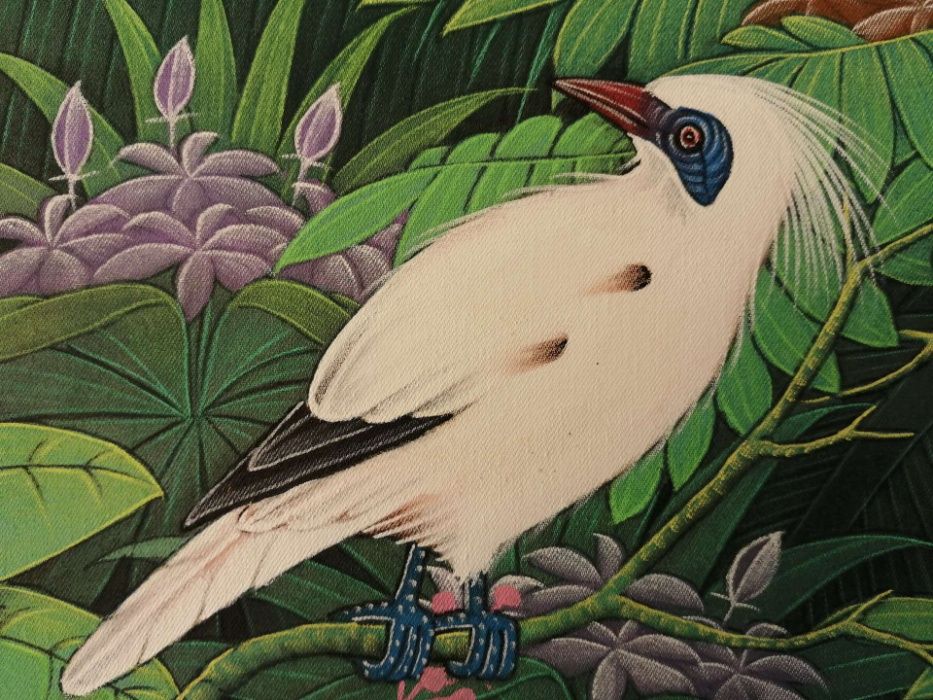 Картина Ръчно рисувана от остров- Бали Екзотични Птици