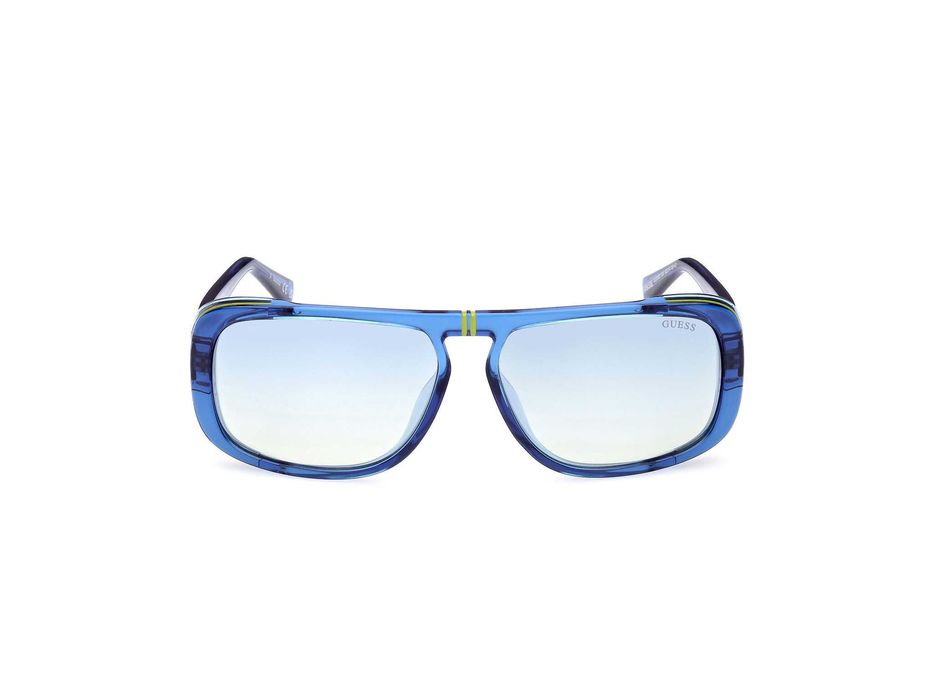 GUESS – Мъжки огледални слънчеви очила "BLUE RECTANGLE" нови с кутия