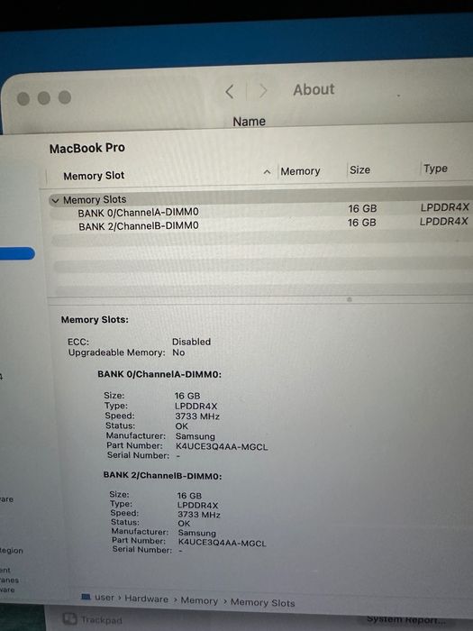 MacBook Pro A2251 I7 32GB 512GB