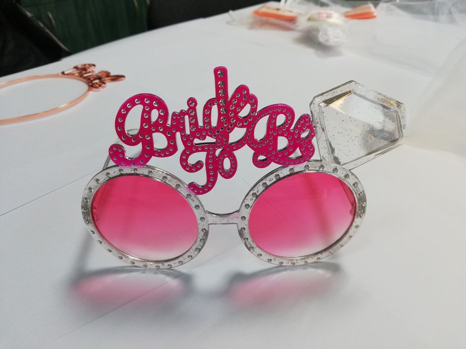 Воал Жартиер Лента Очила Диадема за Моминско Парти Bride to Be