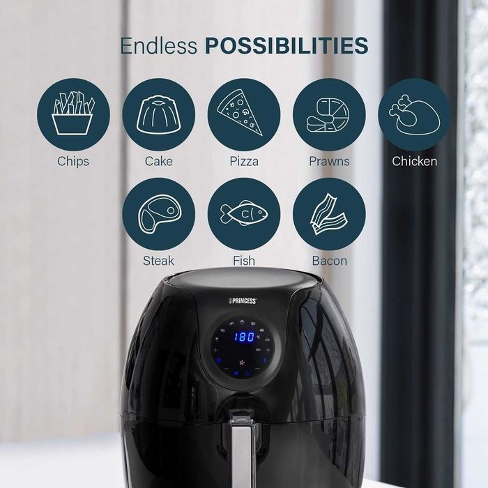 Фритюрник с горещ въздух Princess Deluxe XXL 5.2L (182050), 1700W