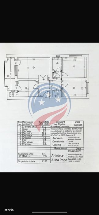 Apartament 3 camere decomandate, 71 mp, bloc cărămidă, centrală propri — fotografia 1