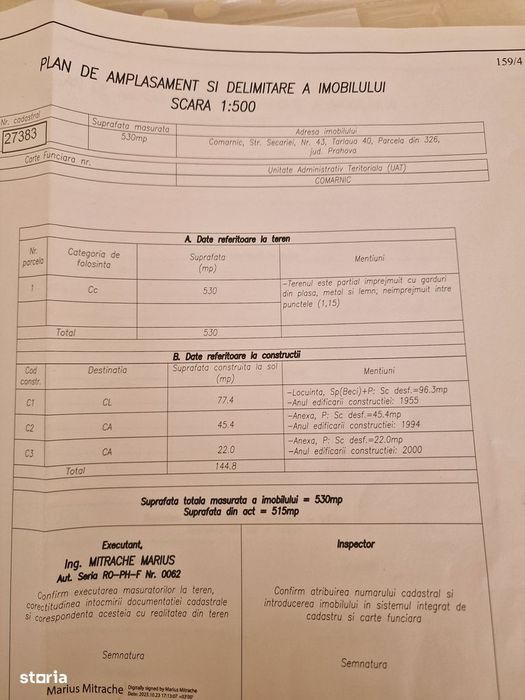 Casa +garaj+ teren 500 mp Comarnic