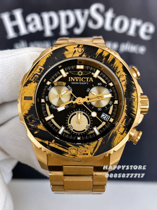 INVICTA Carbon Hawk Gold 48 mm, Инвикта нов мъжки часовник