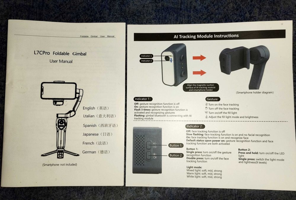 Гимбал за смартфон, триосов жироскоп, L7C Pro Ai tracking gimbal