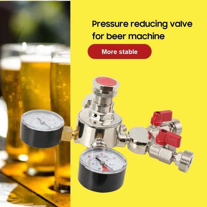 Regulator de presiune CO2, sistem cu doua iesiri, carcasa metalica, 0-3000 psi, 0-60 psi