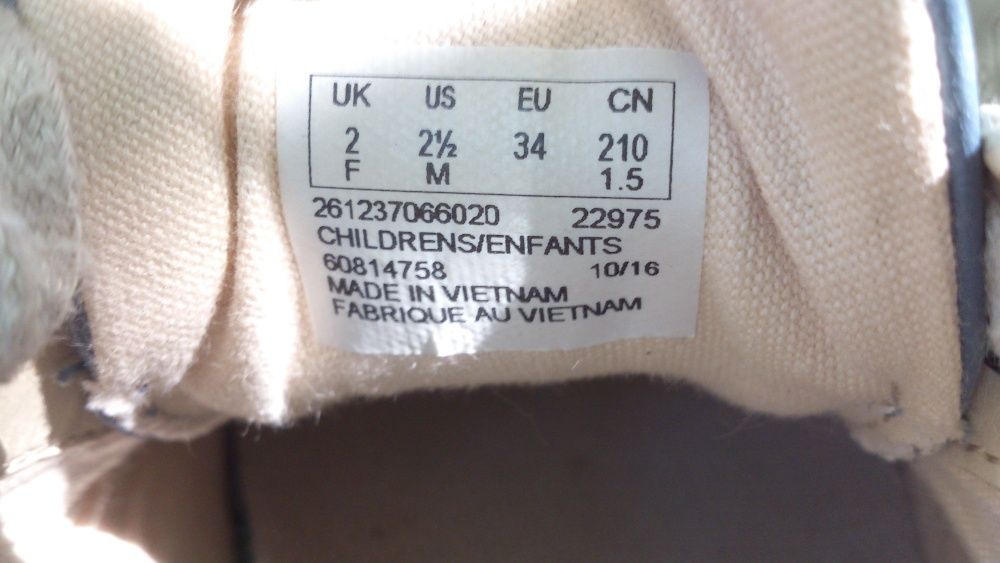 Детски Clarks- №34,естест.кожа,стелка 21.5см.