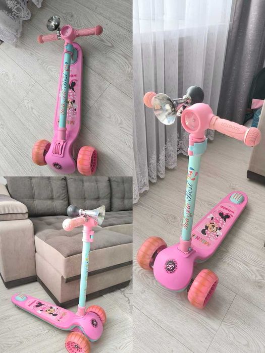 Самокат трехколесный для девочки