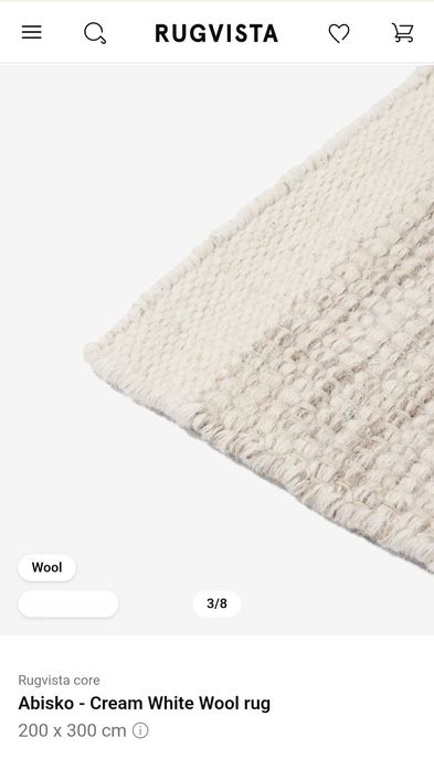 NOU Covor Rugvista lana 100%