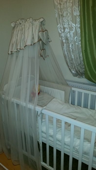 Set lenjerie bumbac patut+baldachin