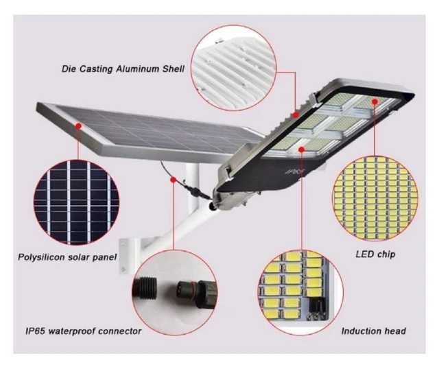 Lampa Incarcare Solara 100w 200W 300W 400w Telecomanda Suport Stalp