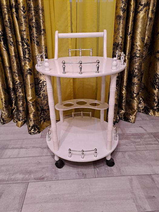 Ретро масичка за сервиране - бяла