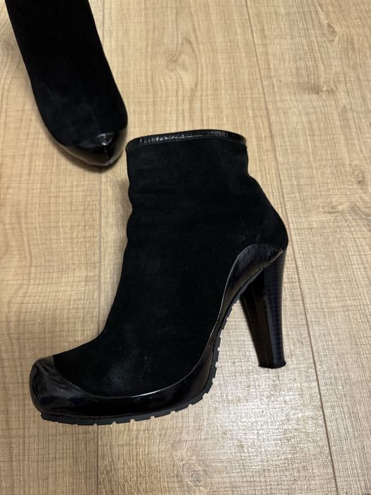 Боти GiAnni на ток от естестен велур