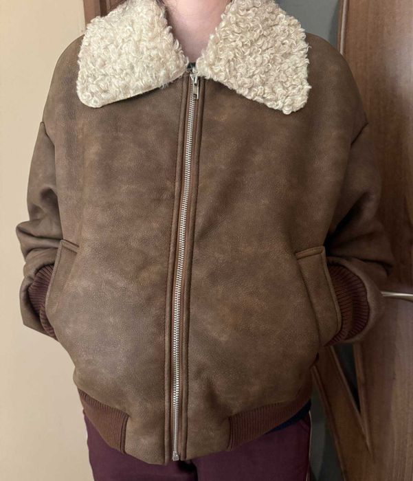 Продавам зимно яке от еко кожа