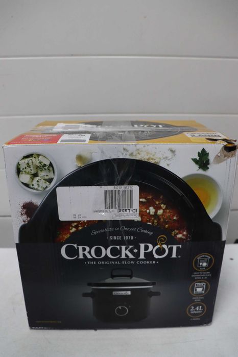 Бавноготвеща готварска печка Crock-Pot | Подвижна, керамична купа | 2,4 л (1-2 души | Енергийно ефективна | Черна [CSC046] [Енергиен клас A]