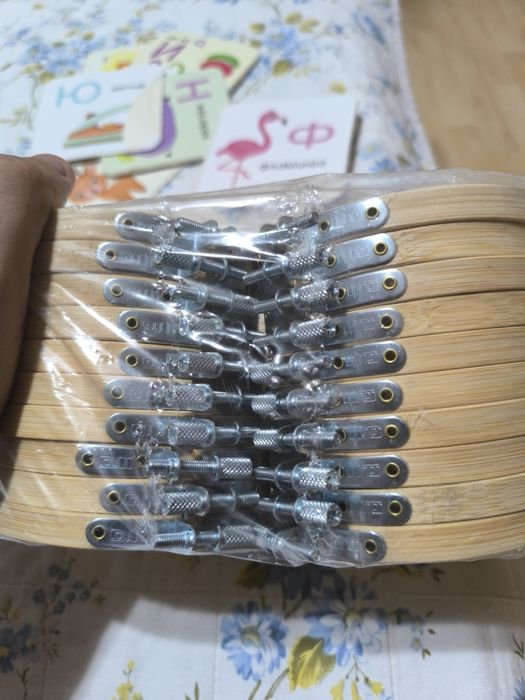 Комплект от 20бр. бамбукови пръстени  за шиене , бродиране регулируеми