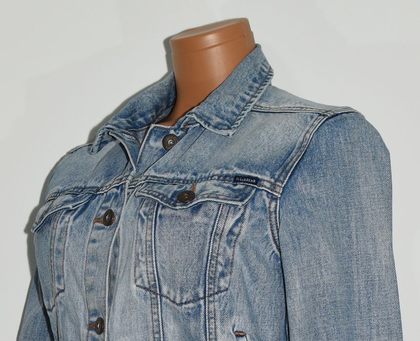 Geacă denim Pull&Bear S, albastru deschis, clasică