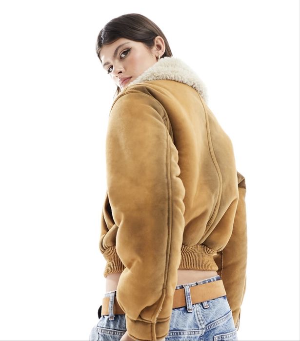 MANGO зимно късо  яке цвят горчица