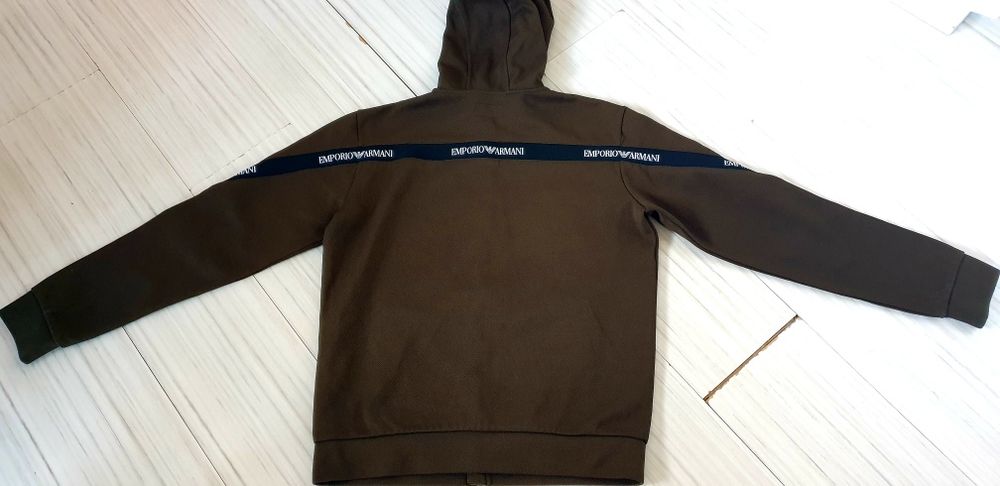 Emporio Armani Pique Full Zip Hoodie / XS - S ОРИГИНАЛ! Мъжко Горнище!