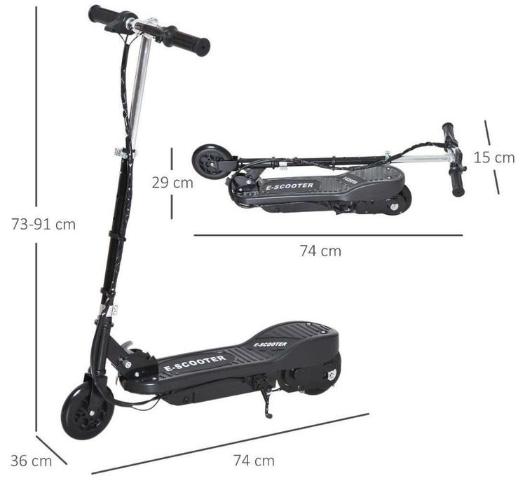 HOMCOM trotineta electrica, pentru copii, 74x36x73-91cm,accept schimb