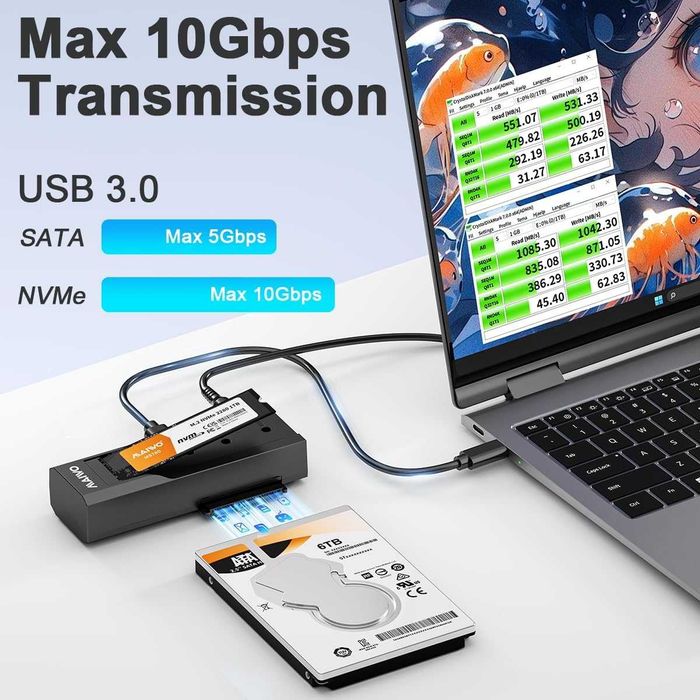 "MAIWO" K10635P2 док станция NVMe и 2,5 "/3,5" жестких дисков USB3.0.