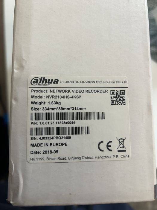 Dahua NVR2104HS-4KS2 4 channel IP NVR DVR