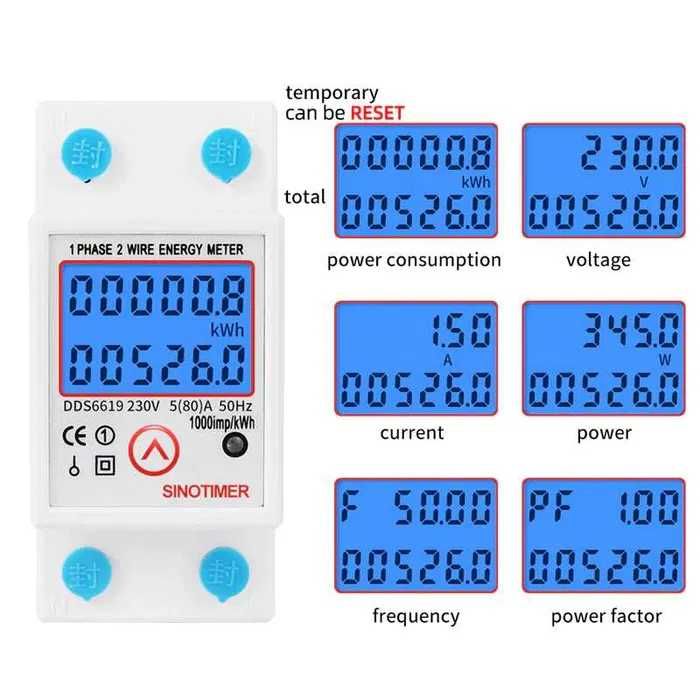 Contor de energie electrica Sinotimer pe sina