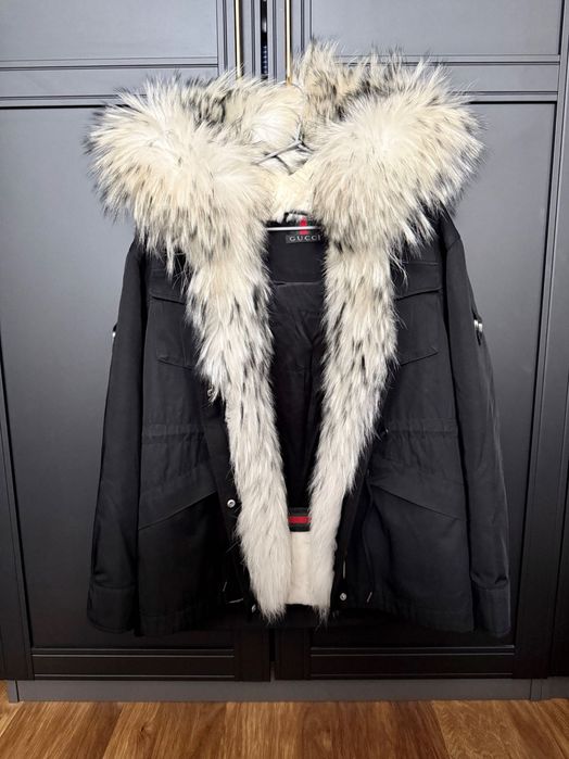 Geacă cu blană naturală de iepure și vulpe – Mărime S-M