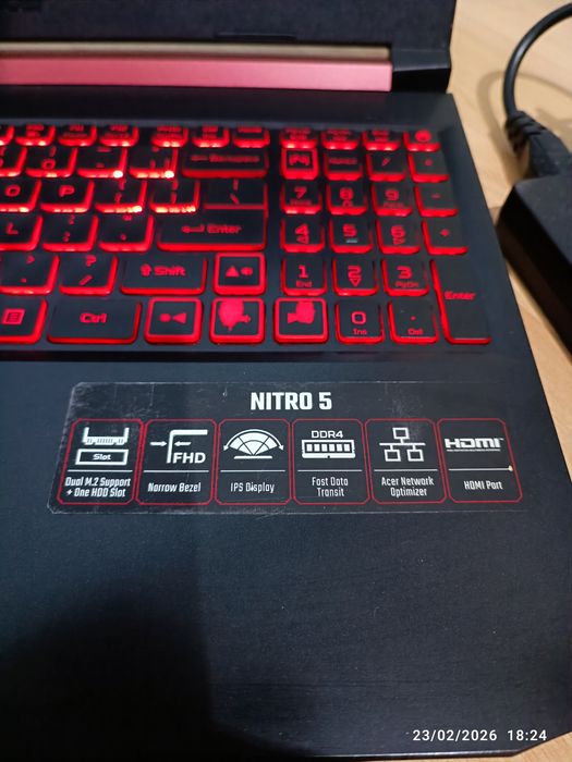 Acer Nitro gaming 15,6"IPS 120Hz Ryzen7 8Gb GTX