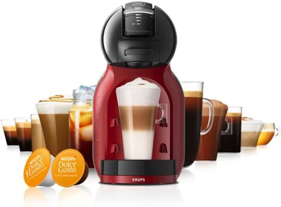 ПРОМО Нова 2г Гаранция Кафемашина с Капсули Krups NESCAFE Dolce Gusto Mini Me Cherry Red KP123B, Червена