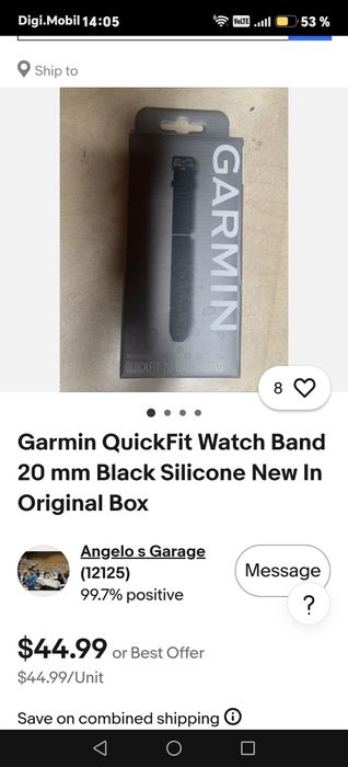 Curea originala silicon  și metal pentru garmim fenix  6x  potrivit și pentru 7 și 8