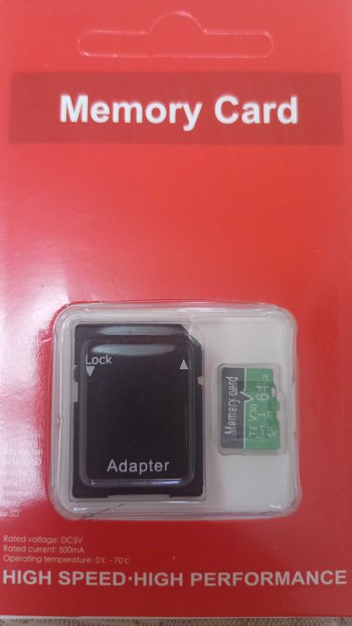 Новые карты памяти  64Gb с адаптером
