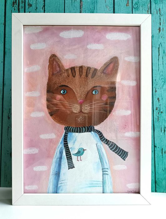 Картины в рамах. Акрил, 30 х 21 см.