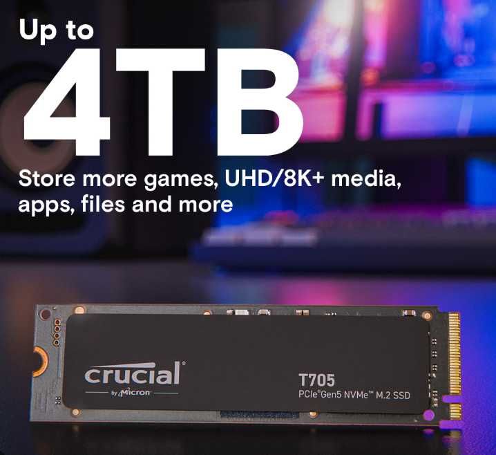 M2 SSD Crucial T705 4TB PCI Express Gen5 2280