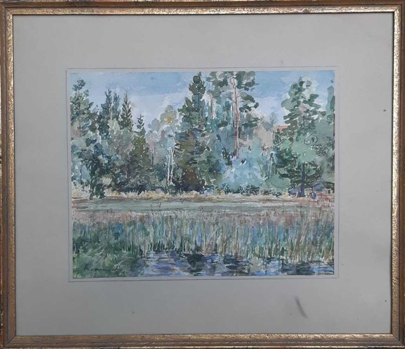 T. Romanaţi, Acuarelă pe carton, Semnat, Dimensiuni 35 x 41 cm