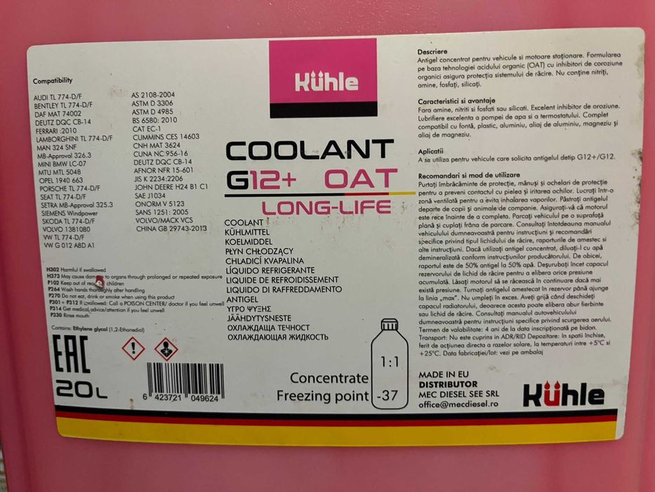 antigel g12 g11 concentrat G12+ 20L 200L 1L transport gratuit