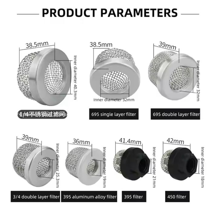 Филтри и решетки за безвъздушни машини за боядисване и шпакловка !