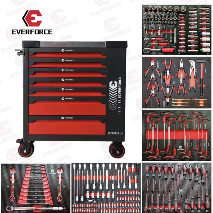 Професионален шкаф с инструменти 251 части 7 чекмеджета EverFORCE