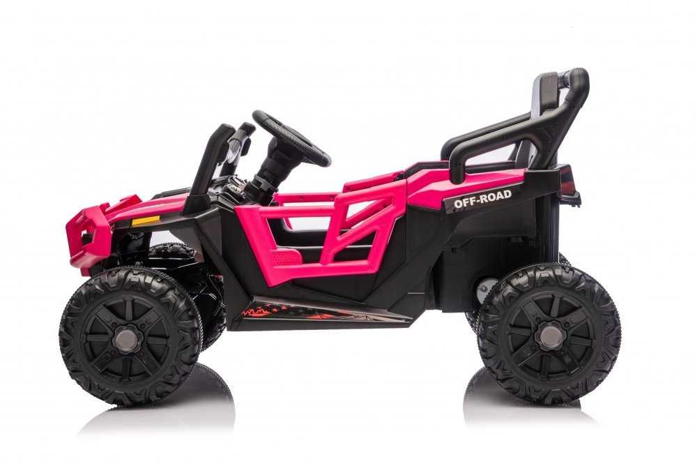 Masinuta electrica Nichiduta Off Road UTV Rose Red cu telecomanda 2.4G,acumulator 12V4.5Ah,doua motoarex35W,slow start,roti robuste cu rulment