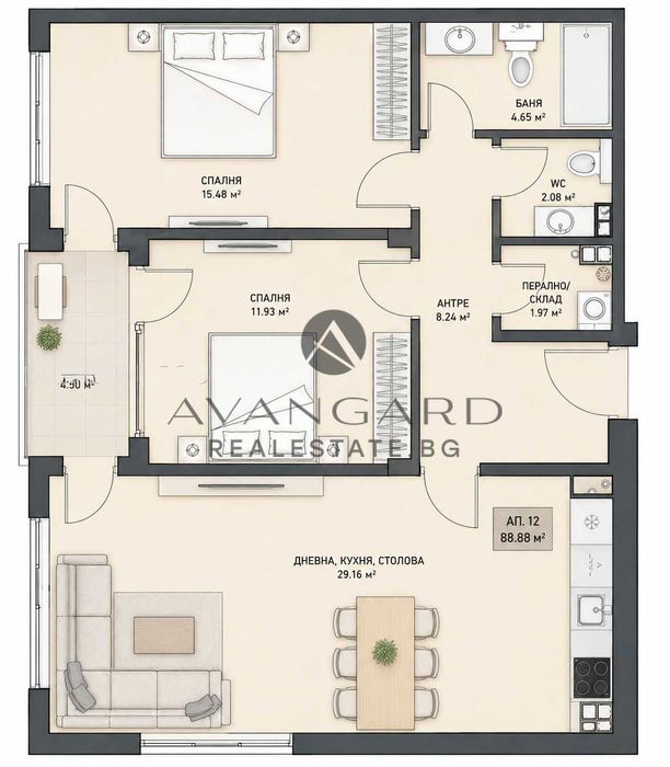 Продава се Тристаен апартамент в Пловдив, Остромила - 101 кв.м за 1818 €/кв.м - Снимка #9