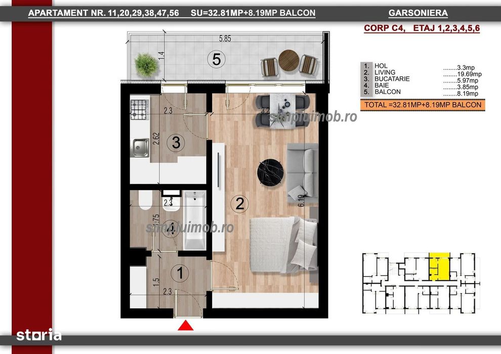 Finalizat - Apartament 2 Camere Bloc Nou Metrou Berceni