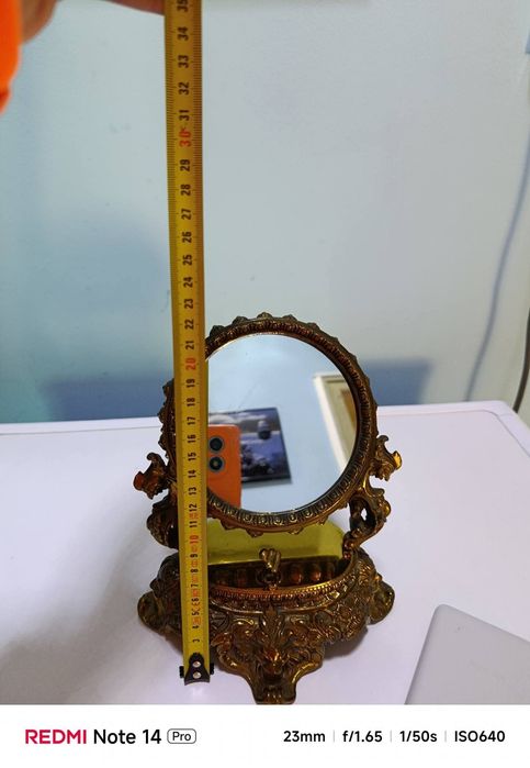 Винтидж масивно  бароково бронзово огледало