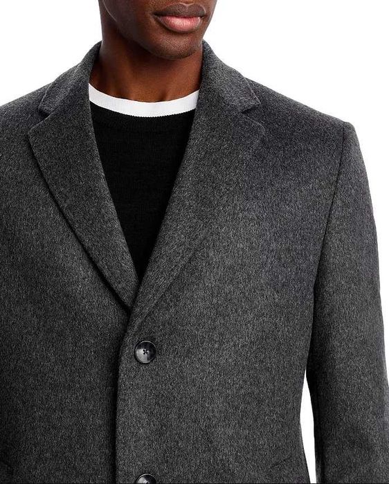 Palton slim 48 M premium Roy Robson lana moale gri inchis