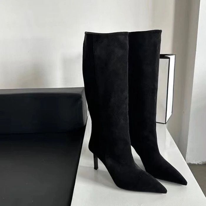 Дамски ботуши в кафяво и черно