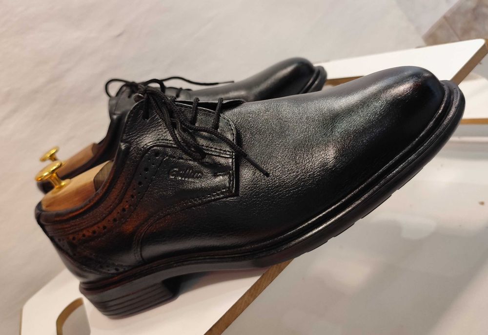 Pantofi derby plain toe 44 Gallus comfort piele naturala moale negru