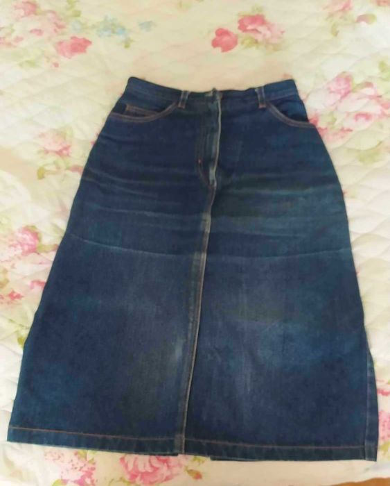 Дънкова пола права класическа