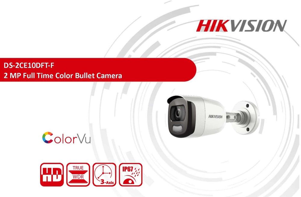 6в1 Камера с ColorVu Технология и бяло LED Нощно Осветление HIKVISION HD-TVI HD-AHD HD-CVI CVBS Със собствен джойстик бутон превключвател на режимите!